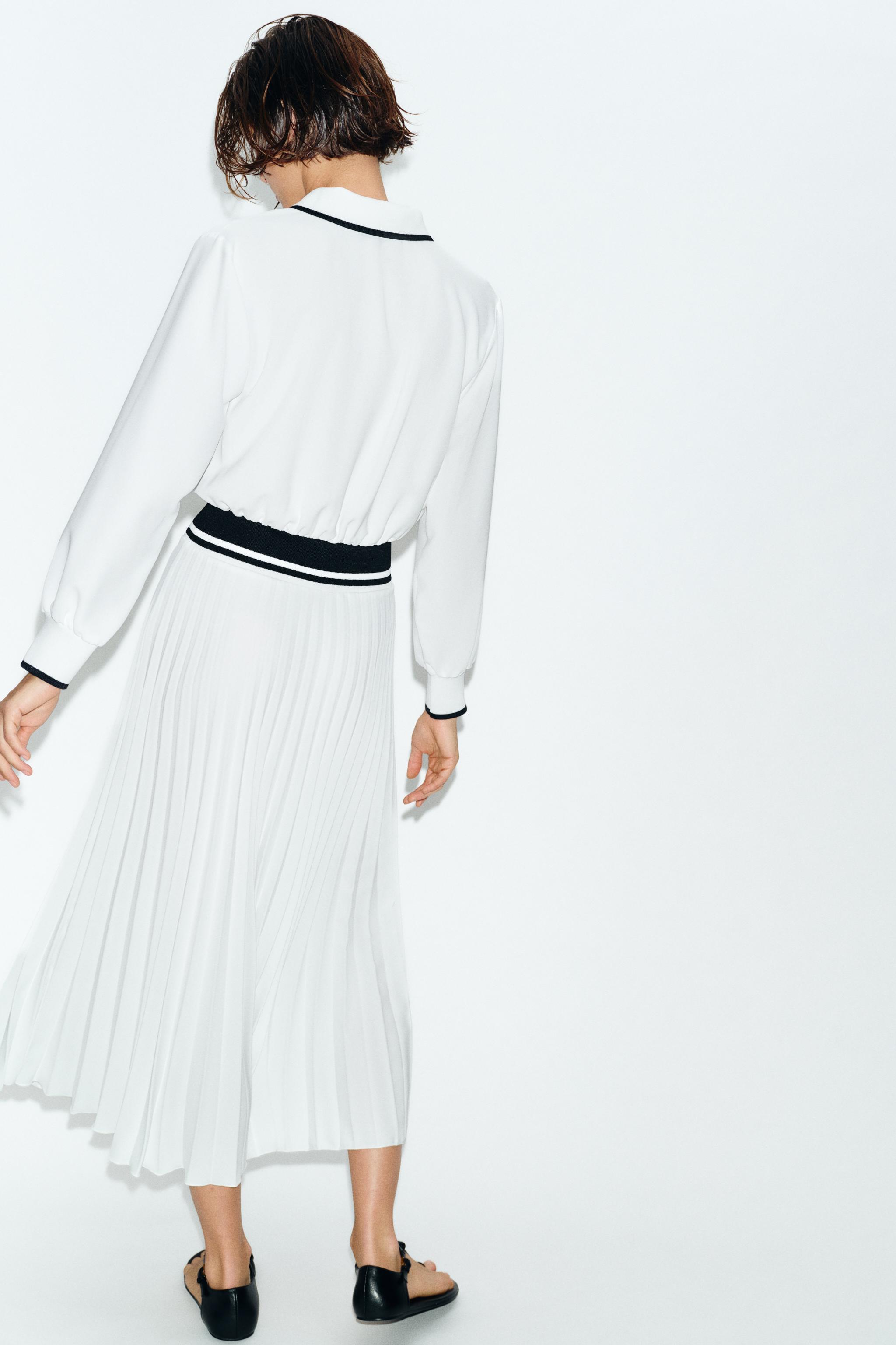 ROBE MI-LONGUE BIMATIÈRE PLISSÉE